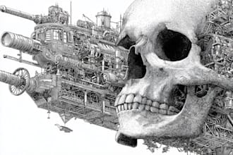 create an amazing and detailed pen and ink illustration