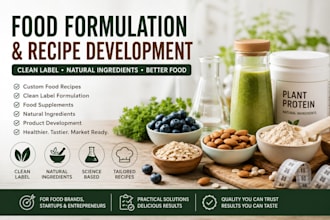 develop a custom food recipe and clean label formulation