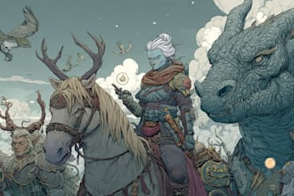 illustrate high quality dnd character illustration