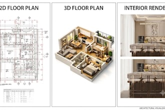 create stunning 3d floor plan rendering for real estate and interior design