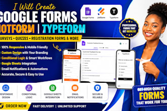 create google form, jotform or typeform for surveys and registrations