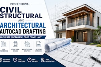 do civil structural and architectural autocad drafting