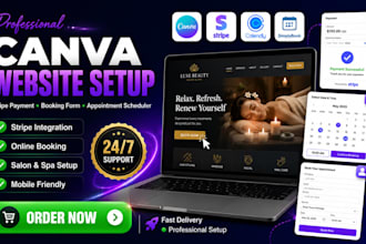 build canva website embed stripe payment fix spa salon booking form appointment