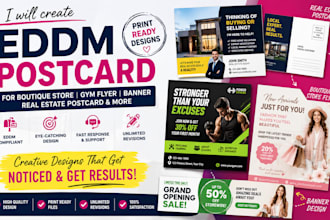 create eddm postcard for boutique store or gym flyer banner real estate postcard