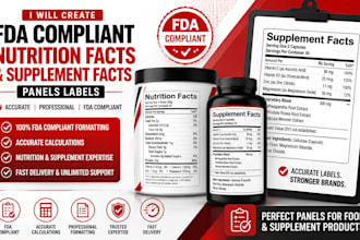 create fda compliant nutrition facts and supplement facts panels labels
