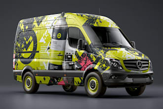 illustrate car wrap, truck wrap, van wrap design