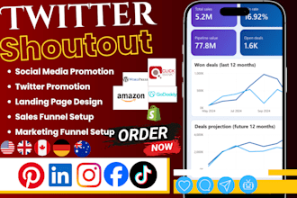 promote shoutout share website link to 250m USA, uk, ca twitter, fb ig, audience