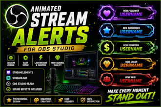 create animated stream alerts for obs studio