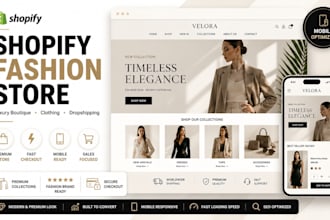 setup shopify dropshipping fashion store boutique clothing website design