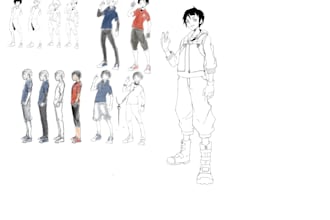 draw a manga character sheet and turnaround animation