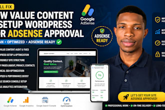 fix low value content and setup wordpress for adsense approval