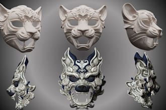 create a custom 3d cosplay mask for printing 3d mask anime mask custom mask