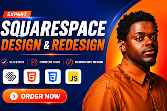 design squarespace favicon, fix bugs, and redesign your squarespace website