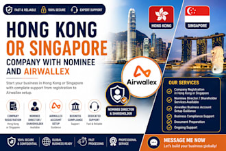 register hong kong or singapore company with nominee and airwallex