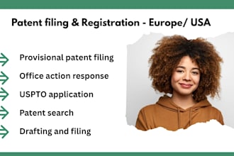 patent search your idea, draft and file a patent application