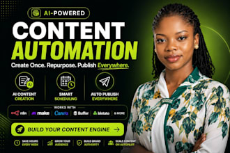 build ai content creation and social media automation in canva make com n8n