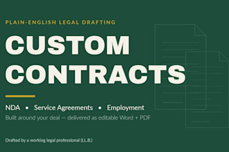 draft an nda, service agreement or employment contract