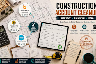clean up buildxact, fieldwire and xero accounts for home construction firms