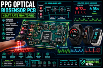 design ppg optical biosensor pcb for heart rate monitoring