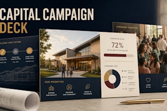 design church capital campaign, charity fundraising and donor pitch deck