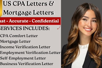 prepare us cpa letter, cpa comfort letter, mortgage letter income verification