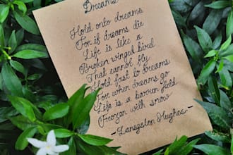 provide neat handwritten documents in print and cursive