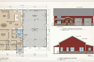 design custom barndominium pole barn plans for permit