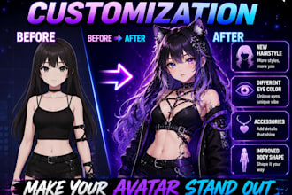 customize your vrchat avatar body, hair, eyes, and accessories