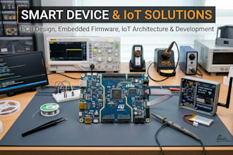 develop professional smart device hardware, pcb, firmware, and embedded systems