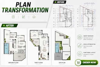 redraw floor plans, convert your pdf into autocad drawings with blueprints