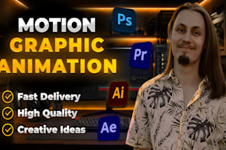 create custom 2d motion graphics animation, logo animation, and promo video