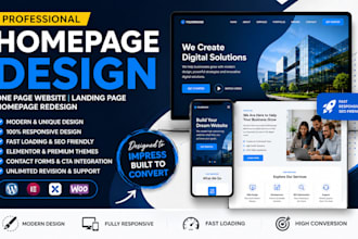 homepage design, one page website, homepage redesign landing page urgent website