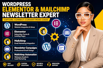do wordpress elementor subscriber mailchimp form, newsletter campaigns design