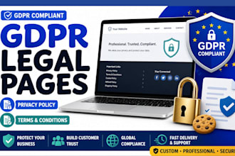 write gdpr compliance website legal pages privacy policy terms and conditions