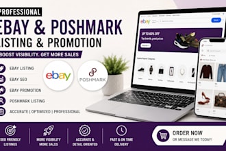 do ebay listing, ebay promotion, ebay lister, poshmark listing, ebay SEO, ebay