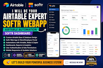 be your airtable expert, softr webapp, airtable automation, softr dashboard