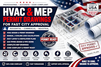 design hvac permit drawings manual j load calculation duct and mep plans