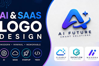 design ai startup logo modern saas brand identity