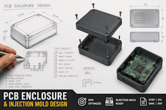 design plastic enclosure for pcb electronics and injection molding