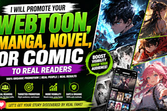 promote your webtoon, manga, novel, comic to real readers