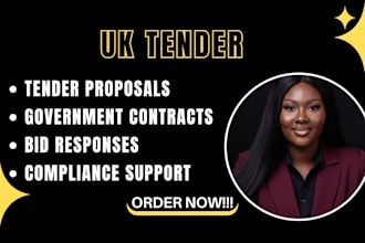 write UK tender application and tender proposal for government contracts