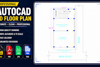 create professional autocad floor plans and house plans