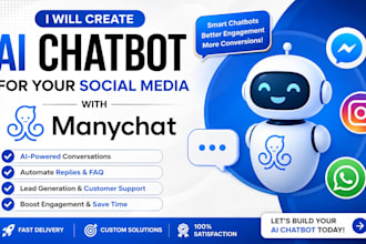 create ai chatbot for your social media with manychat