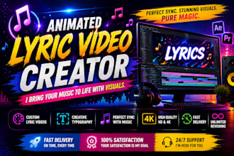 do a trendy hand drawn lyric music video