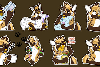 draw custom furry telegram stickers, discord emotes nsfw or sfw art