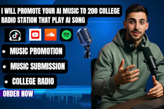 promote your ai music to 200 college radio station that play ai songs