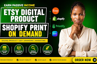 design etsy digital products and optimize your etsy shop SEO for sales