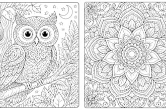 draw coloring book pages for children and adults