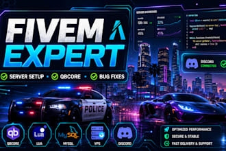 create a professional fivem roleplay server and fix any bugs