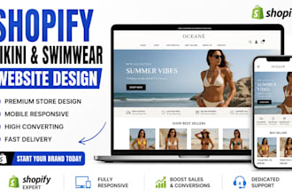 design a premium shopify bikini and swimwear website